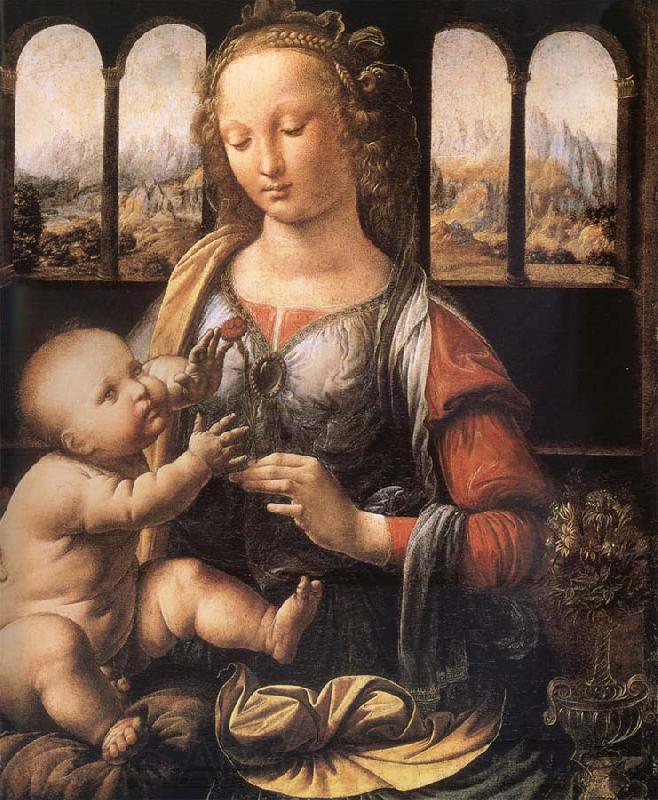 LEONARDO da Vinci Madonna with the carnation Spain oil painting art